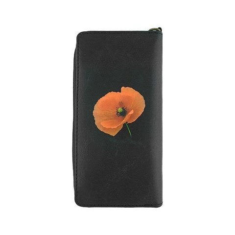 Mlavi studio's poppy flower printed vegan large wristlet wallet made with Eco-friendly & cruelty free vegan materials. Gift & boutique buyer can order wholesale at www.mlavi.com for ethically made & unique fashion accessories including bags, wallets, purses, coin purses, travel accessories & gifts.