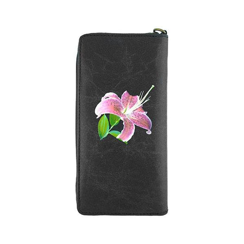 Mlavi lily flower printed vegan large wristlet wallet made with Eco-friendly & cruelty free vegan materials. wholesale at www.mlavi.com