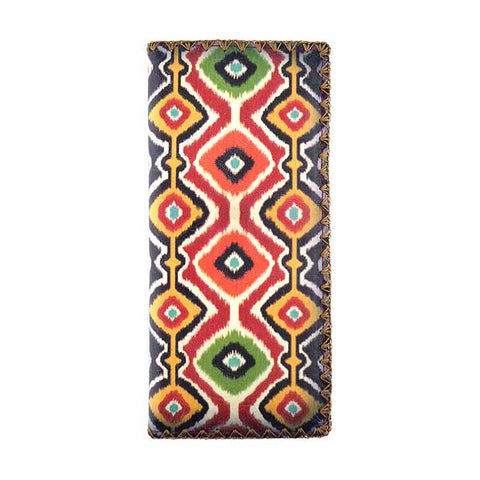 BW-IK025: Mlavi Ikat print large flat vegan wallet for online shopping