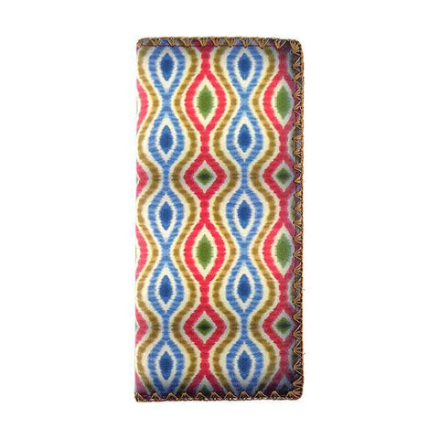 BW-IK031: Mlavi Ikat print large flat vegan wallet for online shopping