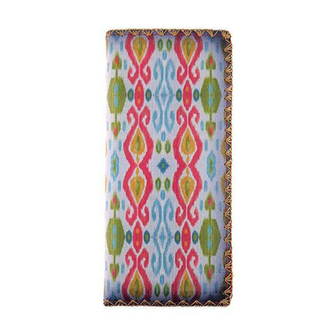 BW-IK033: Mlavi Ikat print large flat vegan wallet for online shopping