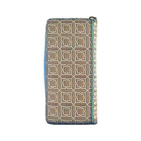 Mlavi Moroccan pattern print vegan large wristlet wallet made with Eco-friendly vegan materials. Great for everyday use, travel & as a gift for family & friends. Wholesale at www.mlavi.com gift shops, fashion accessories & clothing boutiques, book stores in Canada, USA & worldwide.