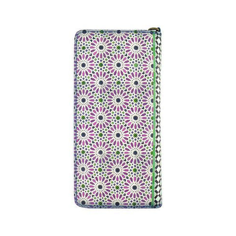 Mlavi Moroccan pattern print vegan large wristlet wallet made with Eco-friendly vegan materials for everyday use, travel & as a gift for family & friends. Wholesale at www.mlavi.com