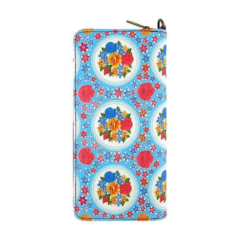 Mlavi Eco-friendly, cruelty-free, ethically made vegan wristlet wallet features colorful Mexican oilcloth garden flower pattern print. Great for every use, travel or as gift for family & friends. Wholesale at www.mlavi.com for gift shops, clothing & fashion accessories boutiques worldwide.