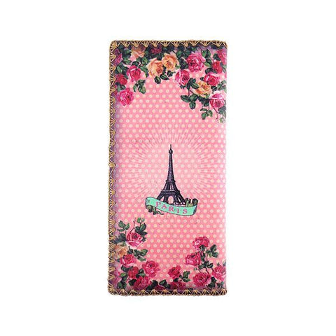 Mlavi vintage style Paris Eiffel tower vegan large flat wallet made with durable, Eco-friendly vegan materials. Great for everyday use, travel or as gift for family & friends. Wholesale at www.mlavi.com to gift shop, clothing & fashion accessories boutiques, book stores in Canada, USA & worldwide.