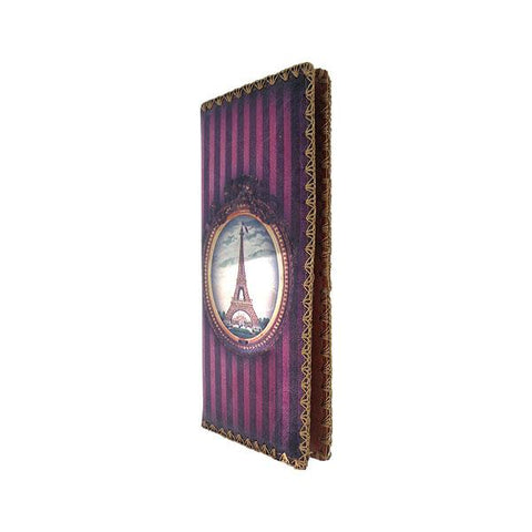 Mlavi vintage style Paris Eiffel tower vegan large flat wallet made with durable, Eco-friendly vegan materials. Great for everyday use, travel or as gift for family & friends. Wholesale at www.mlavi.com to gift shop, clothing & fashion accessories boutiques, book stores in Canada, USA & worldwide.