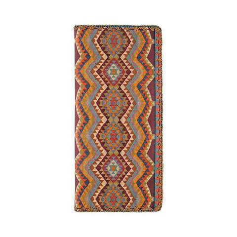 Mlavi Eco-friendly, cruelty-free Turkish textile pattern print vegan large flat wallet. Great for everyday use & as a unique gift for family & friends. Wholesale available at www.mlavi.com for gift shops, fashion accessories & clothing boutiques in Canada, USA & worldwide.