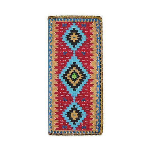 Mlavi Eco-friendly, cruelty-free Turkish textile pattern print vegan large flat wallet. Great for everyday use & as a unique gift for family & friends. Wholesale available at www.mlavi.com for gift shops, fashion accessories & clothing boutiques in Canada, USA & worldwide.