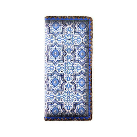 Mlavi Eco-friendly, cruelty-free Turkish textile pattern print vegan large flat wallet. Great for everyday use & as a unique gift for family & friends. Wholesale available at www.mlavi.com for gift shops, fashion accessories & clothing boutiques in Canada, USA & worldwide.