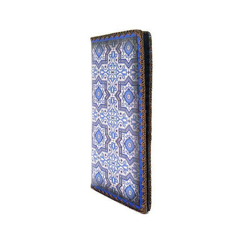 Mlavi Eco-friendly, cruelty-free Turkish textile pattern print vegan large flat wallet. Great for everyday use & as a unique gift for family & friends. Wholesale available at www.mlavi.com for gift shops, fashion accessories & clothing boutiques in Canada, USA & worldwide.