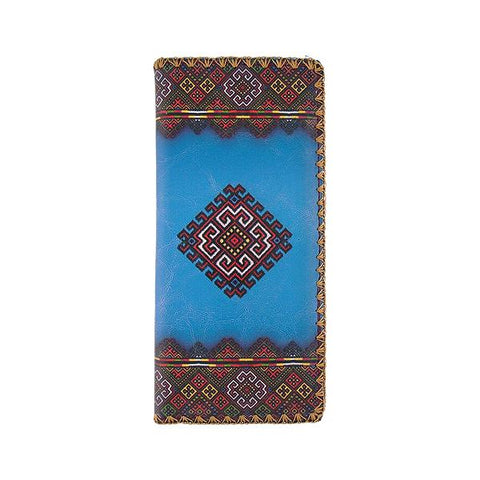 Mlavi Ukrainian embroidery pattern vegan large flat wallet