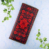 BW-UK007: Ukrainian poppy flower embroidery pattern print large wallet