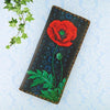 BW-UK008: Ukrainian poppy flower & embroidery pattern large wallet