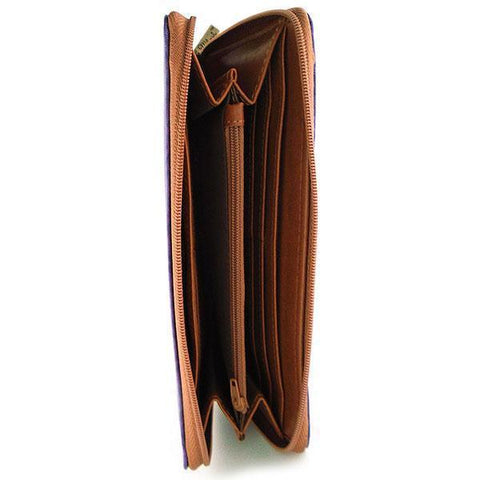 Mlavi vegan leather vintage style Large Wallet features whimsical parrot  & hibiscus flower illustration. A great gift idea for yourself & your friends & family. More whimsical fashion accessories are available for wholesale at www.mlavi.com for gift shop,  , fashion accessories & clothing boutique buyers in Canada, USA & worldwide.
