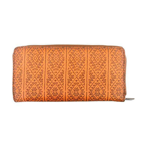 Mlavi tiger print vegan leather large zipper closure wallet