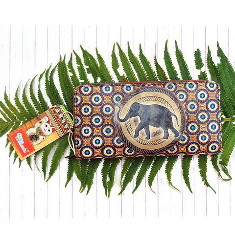 Eco-friendly, cruelty-free, ethically made elephant print vegan leather large zipper closure wallet by Mlavi Studio. Great for everyday use or as gift for animal loving family & friends. Wholesale at www.mlavi.com to gift shop, clothing & fashion accessories boutiques, book stores.