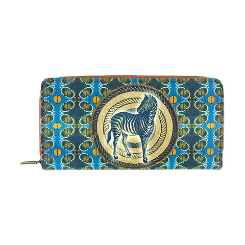 Eco-friendly, cruelty-free, ethically made zebra print vegan leather large zipper closure wallet by Mlavi Studio. Great for everyday use or as gift for animal loving family & friends. Wholesale at www.mlavi.com