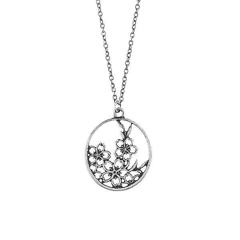 Shop LAVISHY handmade cutout Cherry Blossom Flower pendant necklace made with recycled materials. They are unique, fun, Eco-friendly & affordable. Wholesale available at www.lavishy.com for gift shop, boutique & corporate buyer.