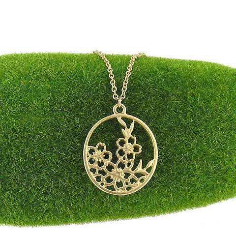 Shop LAVISHY handmade cutout Cherry Blossom Flower pendant necklace made with recycled materials. They are unique, fun, Eco-friendly & affordable. Wholesale available at www.lavishy.com for gift shop, boutique & corporate buyer.