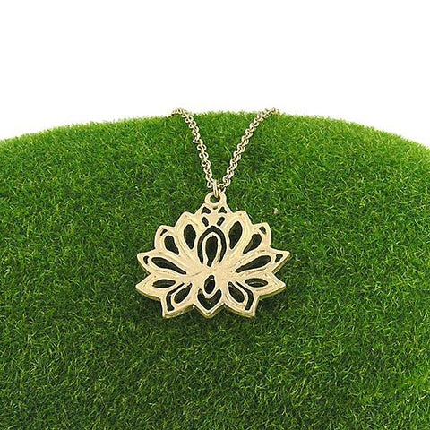 Shop LAVISHY handmade cutout lotus pendant necklace made with recycled materials. They are unique, fun, Eco-friendly & affordable. Wholesale available at www.lavishy.com for gift shop, boutique & corporate buyer.