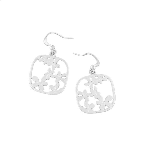 Online shopping for LAVISHY silver plated cutout cherry blossom flower pendant earrings- a symbol of beauty. Wholesale available at www.lavishy.com to gift shops, fashion accessories and clothing boutiques in Canada, USA and worldwide.