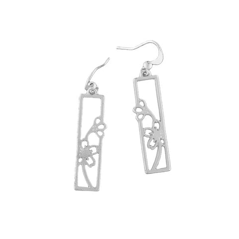 Online shopping for LAVISHY silver plated cutout cherry blossom flower pendant earrings. Wholesale available at www.lavishy.com to gift shops, fashion accessories and clothing boutiques in Canada, USA and worldwide.