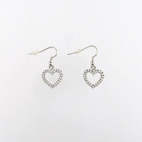 Online shopping for Rhodium or 12k gold plated heart earrings with Austrian crystal accent. A great gift for you or your girlfriend, wife, co-worker, friend & family. Wholesale at www.lavishy.com with many unique & fun fashion accessories.