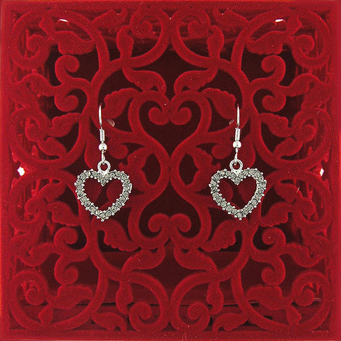 Online shopping for Rhodium or 12k gold plated heart earrings with Austrian crystal accent. A great gift for you or your girlfriend, wife, co-worker, friend & family. Wholesale at www.lavishy.com with many unique & fun fashion accessories.