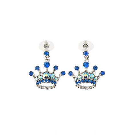 Online shopping for Rhodium or 12k gold plated crown earrings with Austrian crystal accent. A great gift for you or your girlfriend, wife, co-worker, friend & family. Wholesale at www.lavishy.com with many unique & fun fashion accessories.