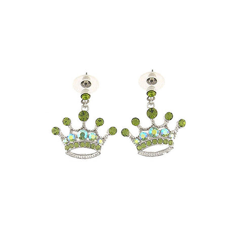 Online shopping for Rhodium or 12k gold plated crown earrings with Austrian crystal accent. A great gift for you or your girlfriend, wife, co-worker, friend & family. Wholesale at www.lavishy.com with many unique & fun fashion accessories.