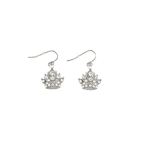 Online shopping for Rhodium or 12k gold plated crown earrings with Austrian crystal accent. A great gift for you or your girlfriend, wife, co-worker, friend & family. Wholesale at www.lavishy.com with many unique & fun fashion accessories.