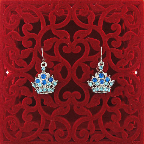 Online shopping for Rhodium or 12k gold plated crown earrings with Austrian crystal accent. A great gift for you or your girlfriend, wife, co-worker, friend & family. Wholesale at www.lavishy.com with many unique & fun fashion accessories.