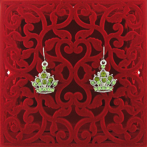 Online shopping for Rhodium or 12k gold plated crown earrings with Austrian crystal accent. A great gift for you or your girlfriend, wife, co-worker, friend & family. Wholesale at www.lavishy.com with many unique & fun fashion accessories.
