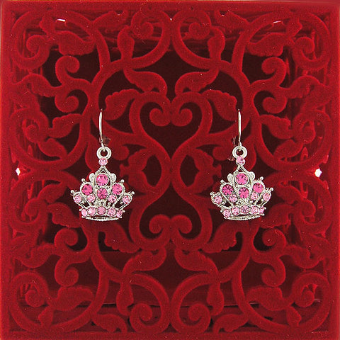 Online shopping for Rhodium or 12k gold plated crown earrings with Austrian crystal accent. A great gift for you or your girlfriend, wife, co-worker, friend & family. Wholesale at www.lavishy.com with many unique & fun fashion accessories.