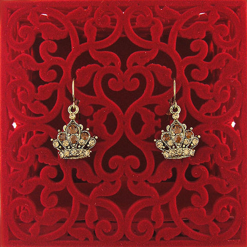 Online shopping for Rhodium or 12k gold plated crown earrings with Austrian crystal accent. A great gift for you or your girlfriend, wife, co-worker, friend & family. Wholesale at www.lavishy.com with many unique & fun fashion accessories.