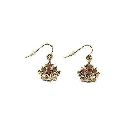 Online shopping for Rhodium or 12k gold plated crown earrings with Austrian crystal accent. A great gift for you or your girlfriend, wife, co-worker, friend & family. Wholesale at www.lavishy.com with many unique & fun fashion accessories.