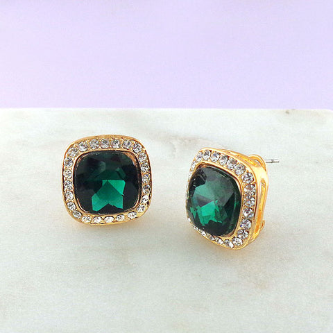 Online shopping for square earrings with rhinestone accents. A great gift for you or your girlfriend, wife, co-worker, friend & family. Wholesale available at www.lavishy.com with many unique & fun fashion accessories.