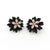 Shop black flower stud earrings with rhinestone accent. A beautiful gift for you or your friends and family. They come with FREE LAVISHY gift box to make gift giving easy and fun!