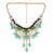 Colorful handmade resin & rhinestone statement bib necklace