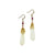 handmade tear drop nature stone earrings with glass bead accent