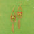 handmade gold filled earrings with orange cubic zirconia beads 